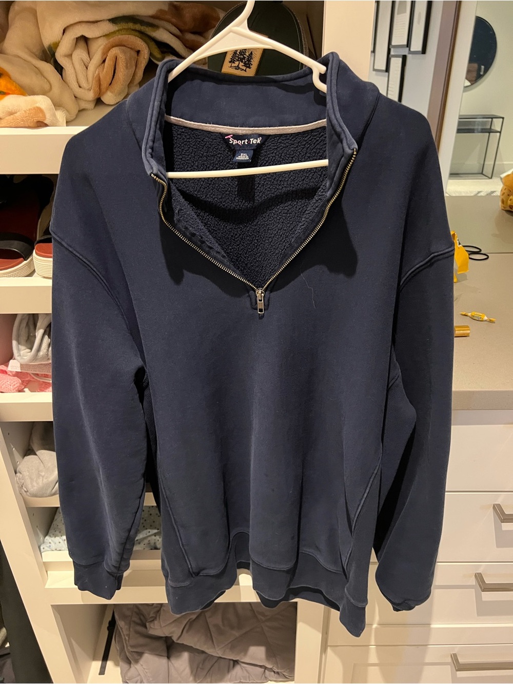 Sport-Tek Men's Navy Half-Zip Fleece Pullover